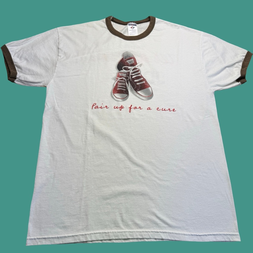 Vintage Team Walgreens JDRF T Shirt Mens Large White 2 Sided Diabetes Fundraiser